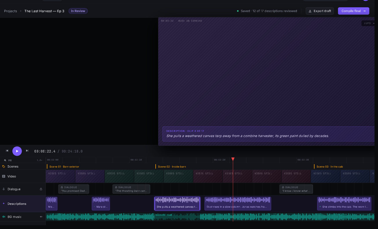 Synchrogen platform: Edit on the timeline.